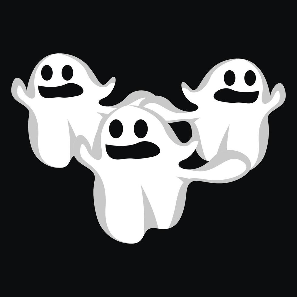 logotipo fantasma, ilustração vetorial fantasma de halloween, modelo de festa de halloween vetor