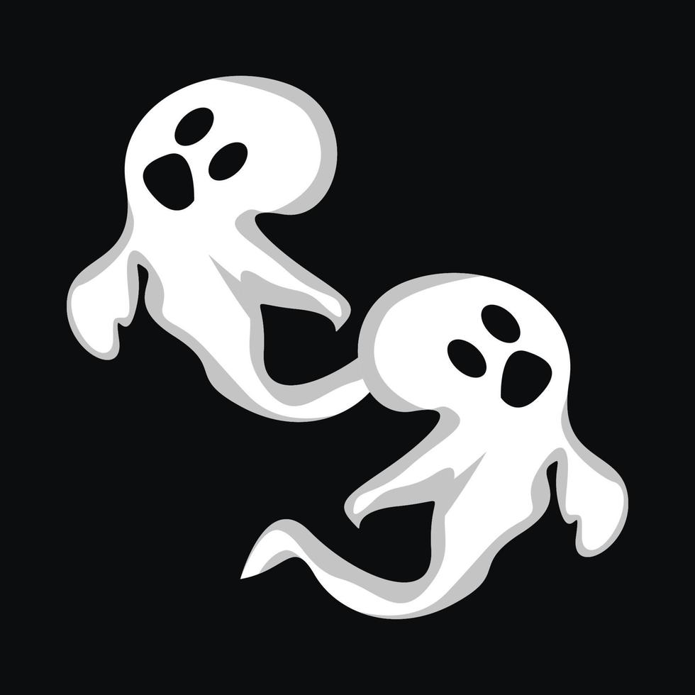 logotipo fantasma, ilustração vetorial fantasma de halloween, modelo de festa de halloween vetor