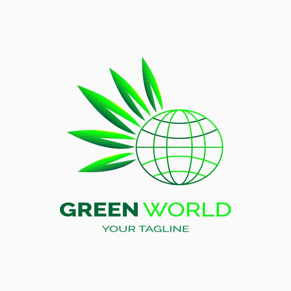 eco verde, chá verde, verde, natural, logotipos verdes do mundo. ilustração em vetor de logotipos. logotipos de modelo de ilustração de folha. vetor de ícones de folha