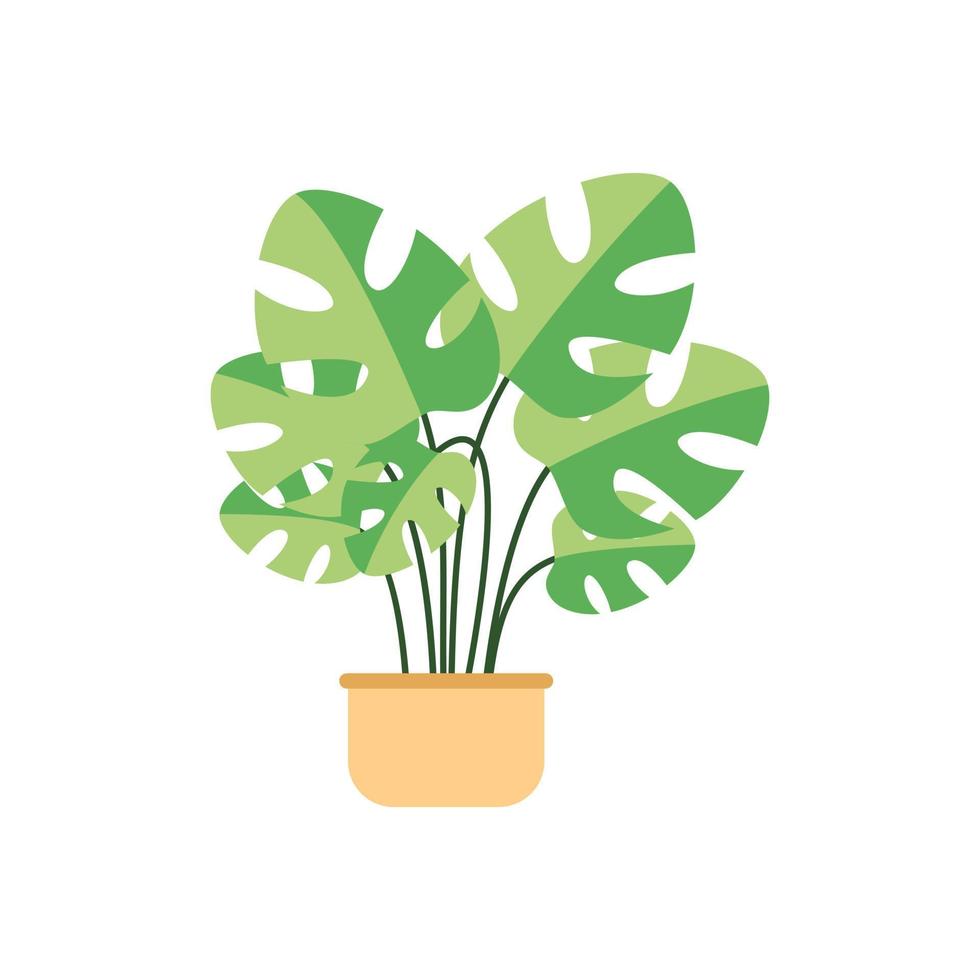 ilustração de plantas em vasos em uma ilustração vetorial de design plano de fundo branco vetor