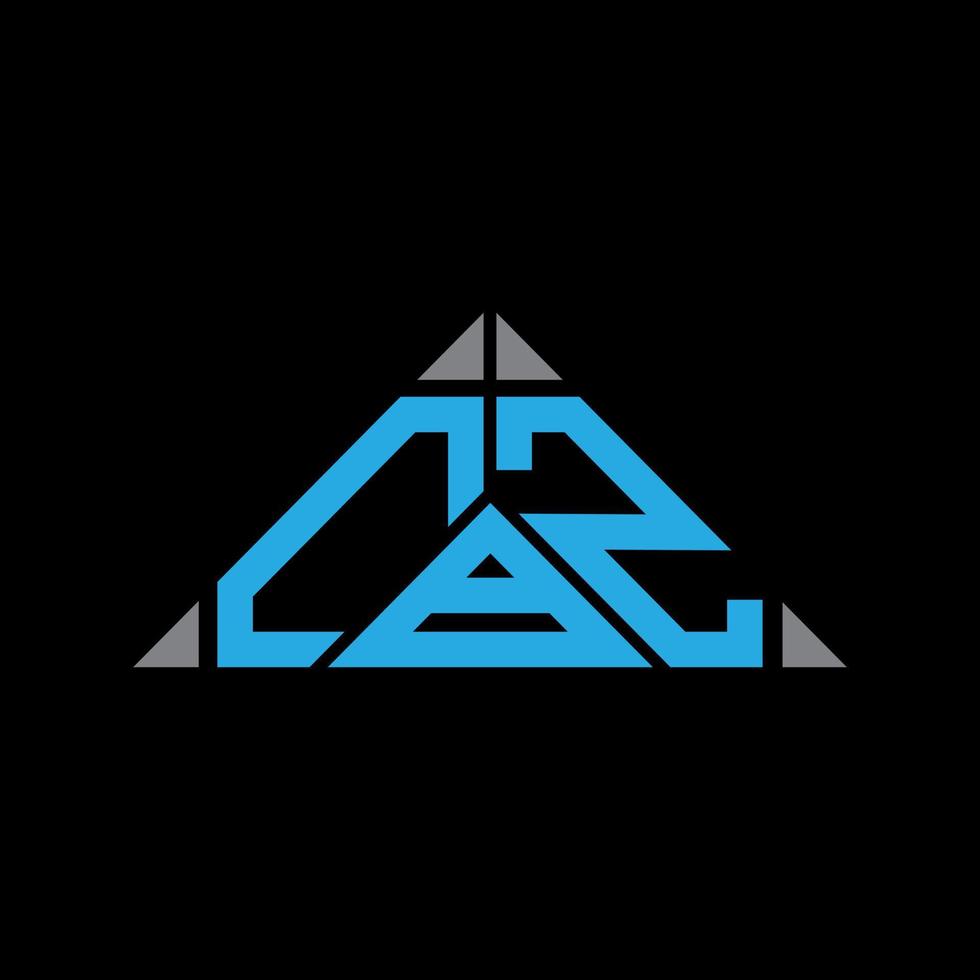 design criativo do logotipo da carta cbz com gráfico vetorial, logotipo simples e moderno cbz em forma de triângulo. vetor