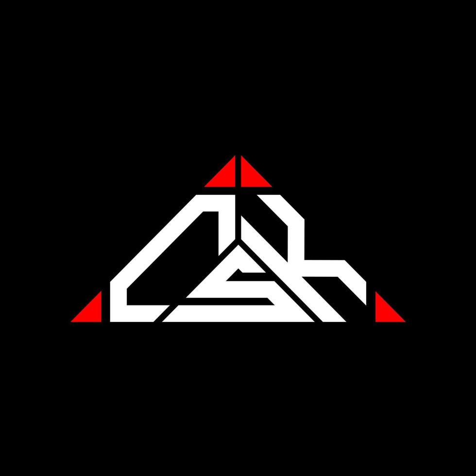 design criativo do logotipo da carta csk com gráfico vetorial, logotipo csk simples e moderno em forma de triângulo. vetor