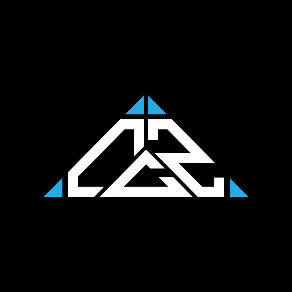design criativo do logotipo da carta ccz com gráfico vetorial, logotipo simples e moderno ccz em forma de triângulo. vetor