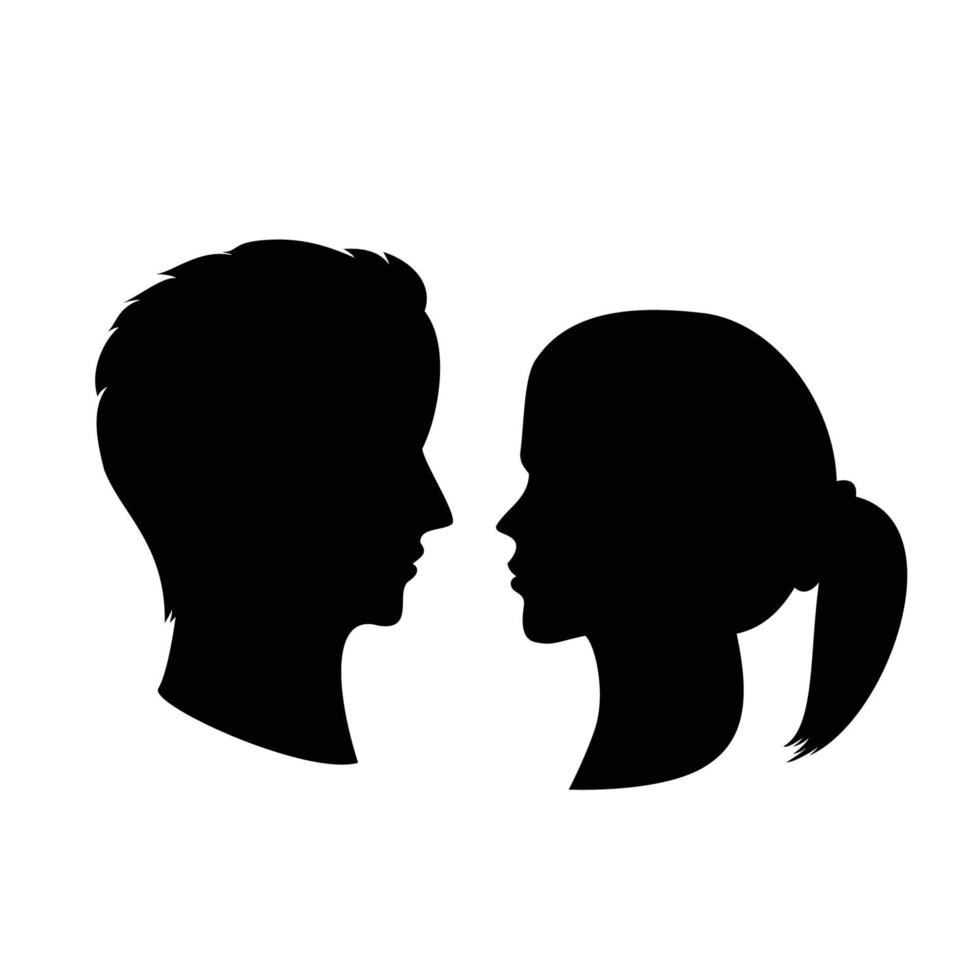projeto de silhueta de casal. ícone romântico, sinal e símbolo. vetor