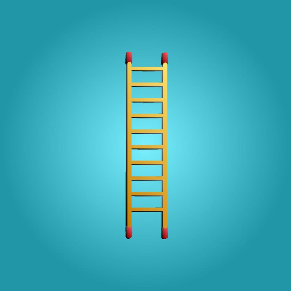 ferramenta para reparação e construção de uma escada de madeira aplicada com degraus uma escada em um fundo azul. ilustração vetorial vetor