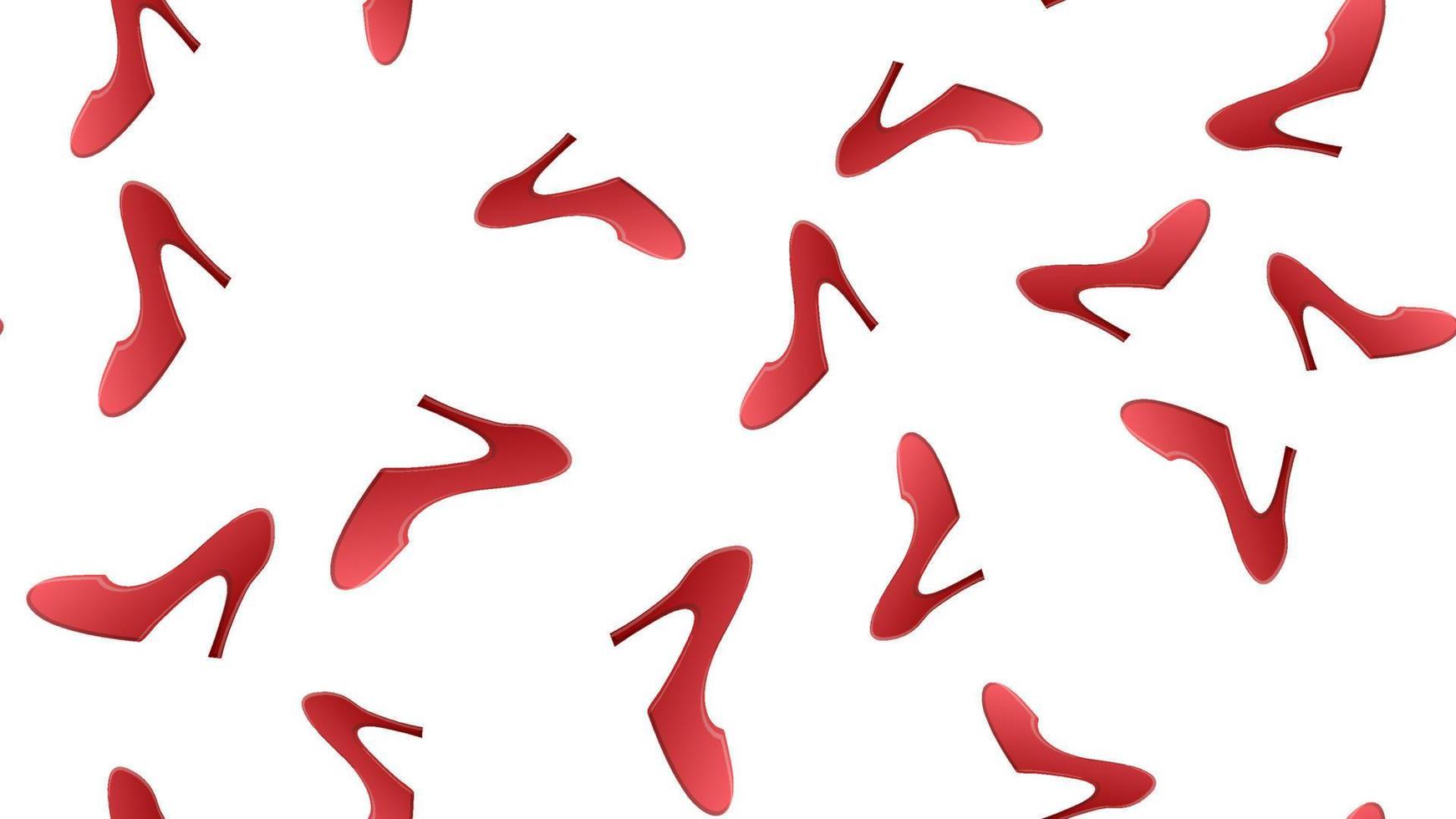 realista detalhado 3d mulher salto alto vermelho sapatos sem costura de fundo em um conceito de estilo elegante branco. ilustração vetorial de calçado feminino sexy vetor