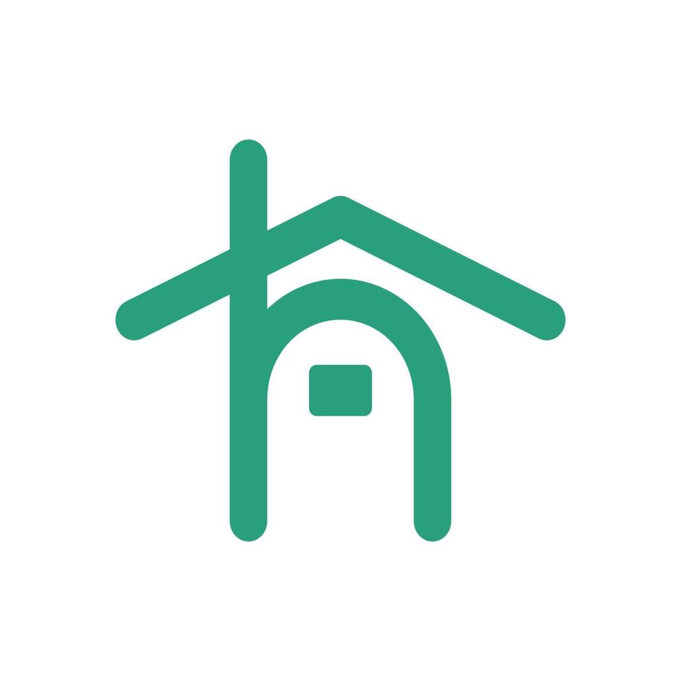 h logotipo home monoline vetor