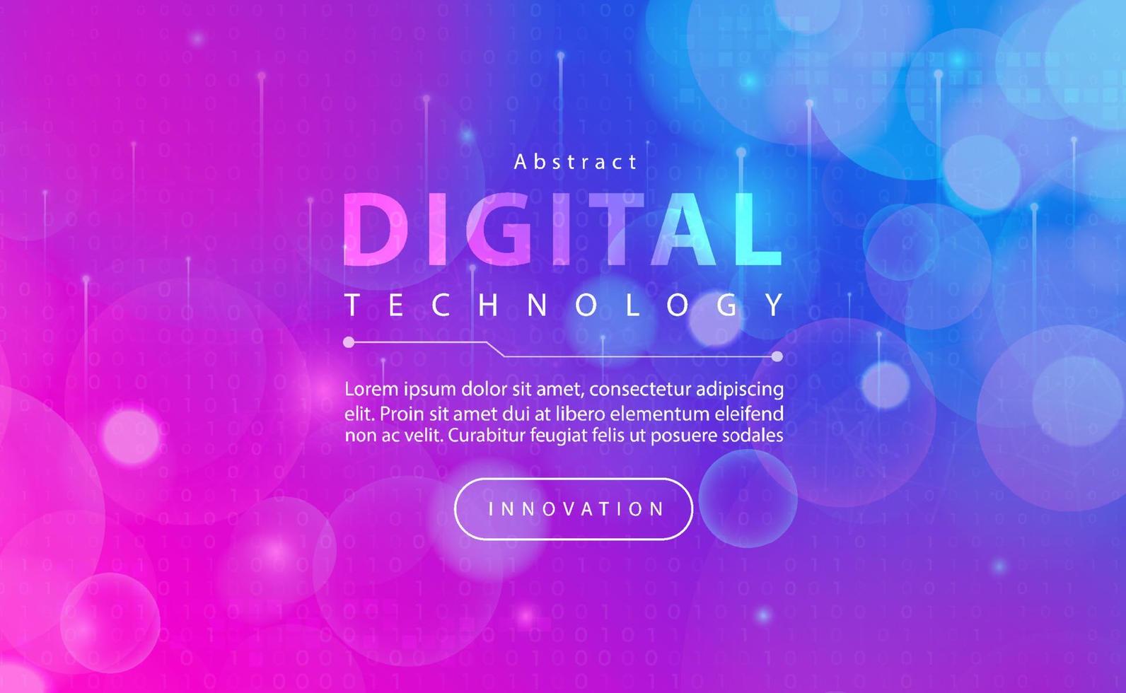 conceito de fundo azul rosa de banner de tecnologia digital com efeitos de luz de linha de tecnologia, tecnologia abstrata, vetor de ilustração para design gráfico