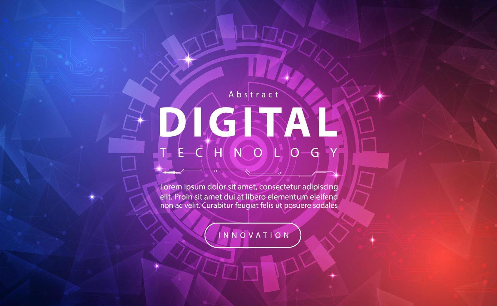 conceito de fundo rosa azul de banner de tecnologia digital, efeito roxo claro de tecnologia, tecnologia abstrata, dados futuros de inovação, rede de internet, ai big data, conexão de pontos de linhas, ilustração vetorial vetor