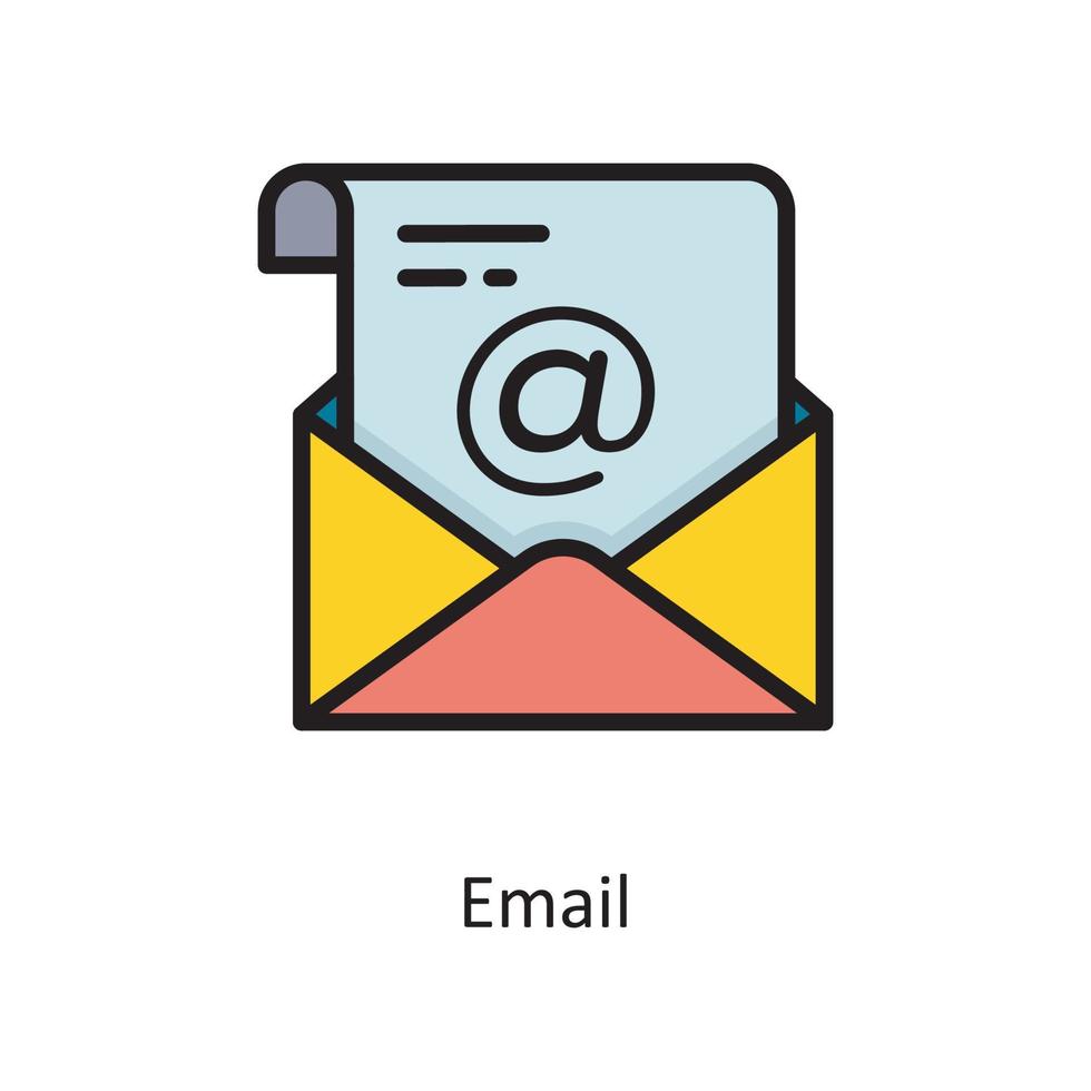 vetor de e-mail cheio de ilustração de design de ícone de contorno. símbolo de computação em nuvem no arquivo eps 10 de fundo branco