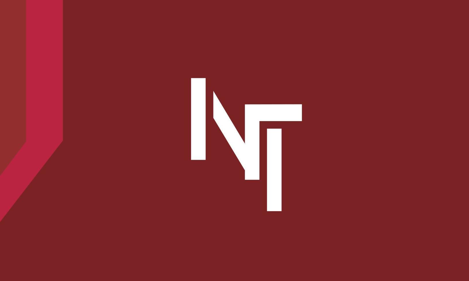 letras do alfabeto iniciais monograma logotipo nt, tn, n e t vetor