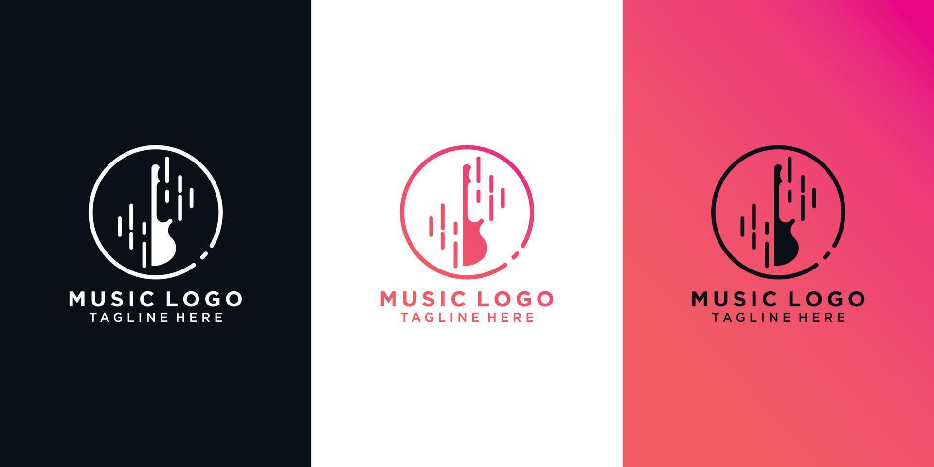 design de logotipo de música com vetor premium de conceito moderno