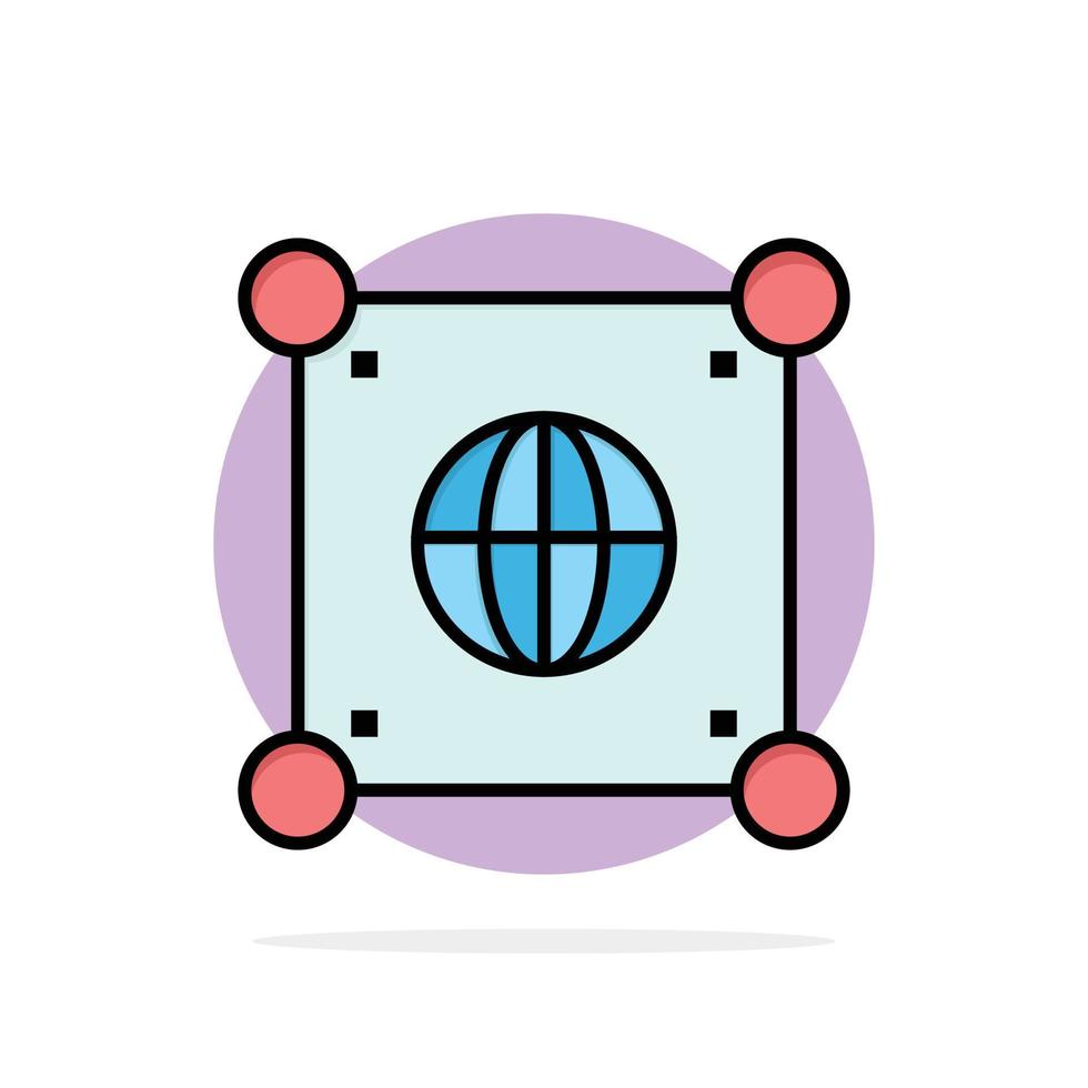 globo global mundo ciência círculo abstrato fundo ícone de cor plana vetor