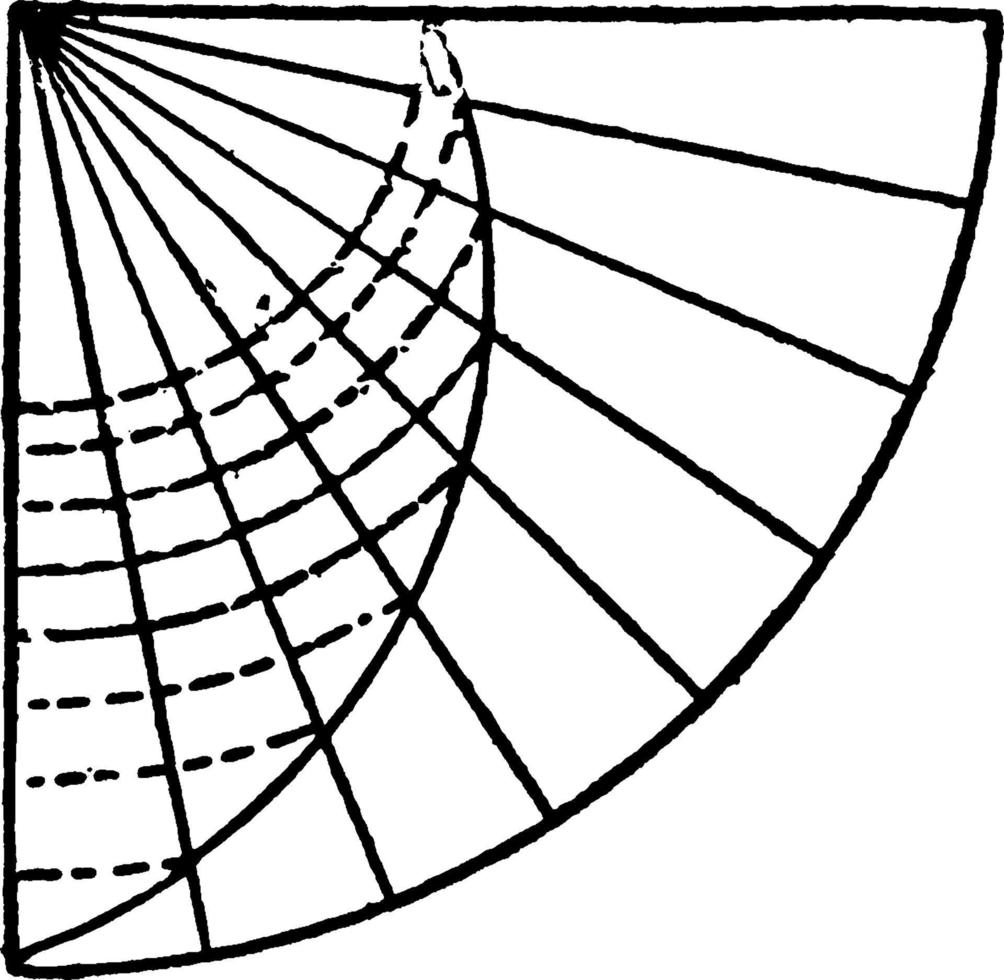 espiral hiperbólica, ilustração vintage. vetor
