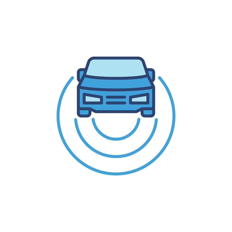ícone azul do piloto automático do carro - sinal colorido do conceito do vetor
