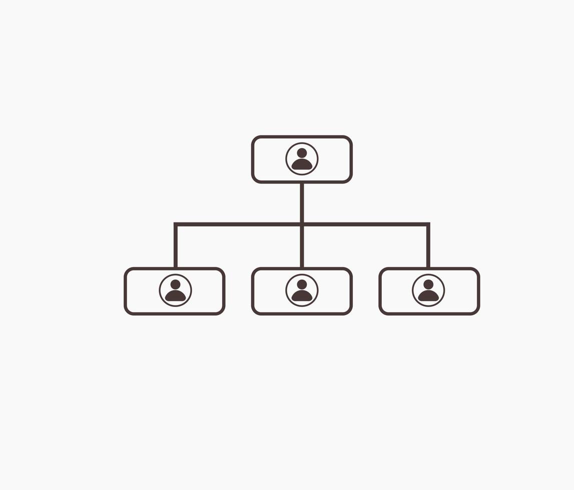 ícone do diagrama de relacionamento do funcionário vetor