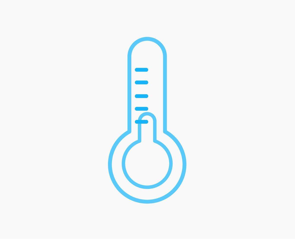 ícone de linha fria do termômetro vetor