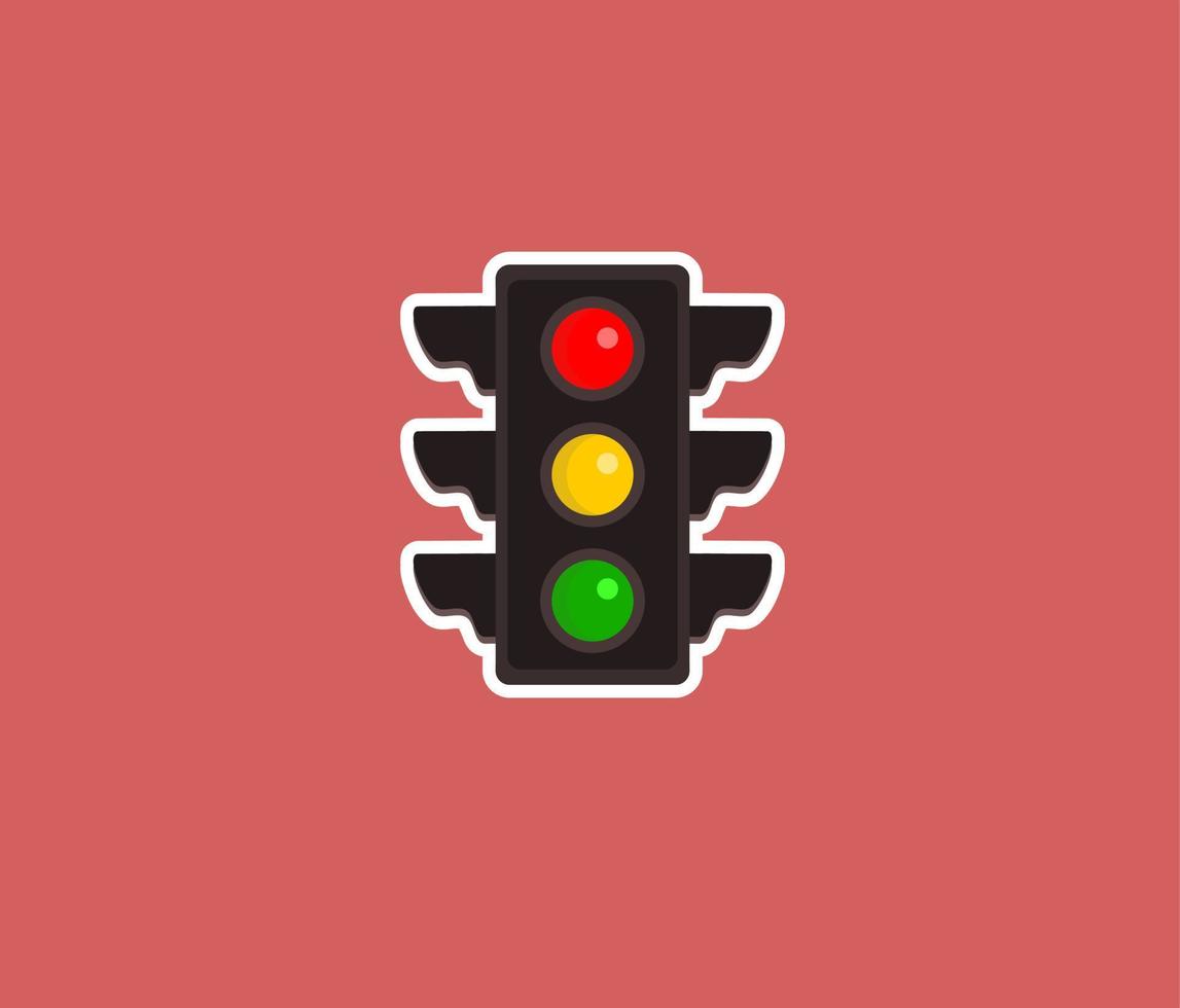 design de adesivo de semáforo vetor