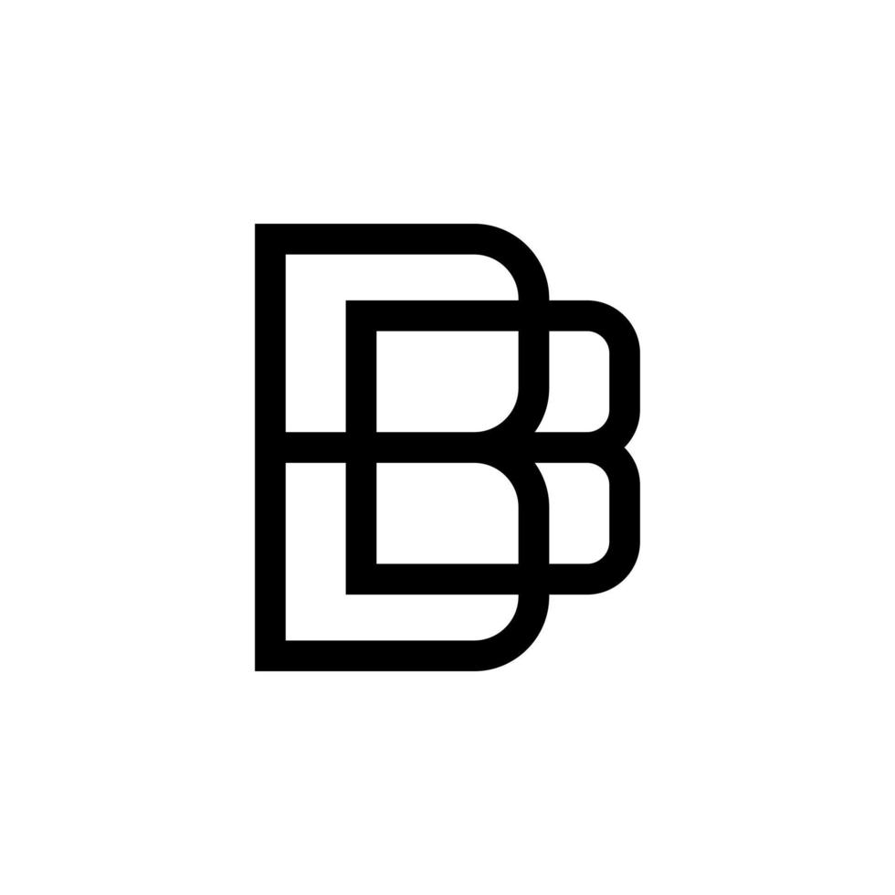 carta de logotipo bb inicial moderno conceito de design simples e criativo vetor
