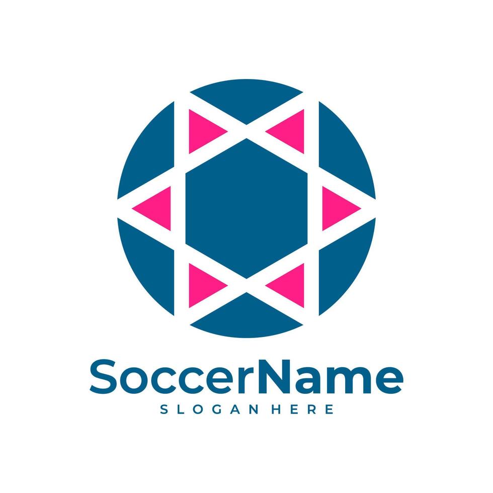 modelo de logotipo de futebol estrela, vetor de design de logotipo de estrela de futebol