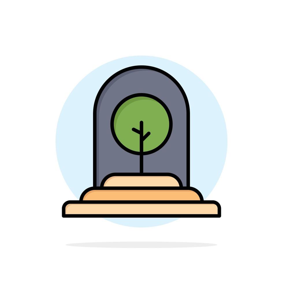 árvore de negócios de planta de crescimento novo ícone de cor plana de fundo de círculo abstrato vetor