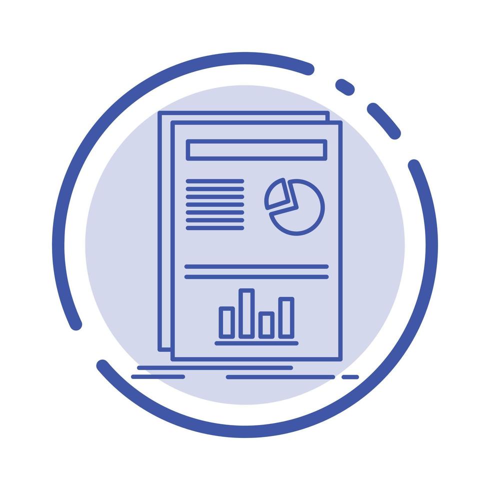 ícone de linha de linha pontilhada azul de sucesso de gráfico de layout de apresentação vetor