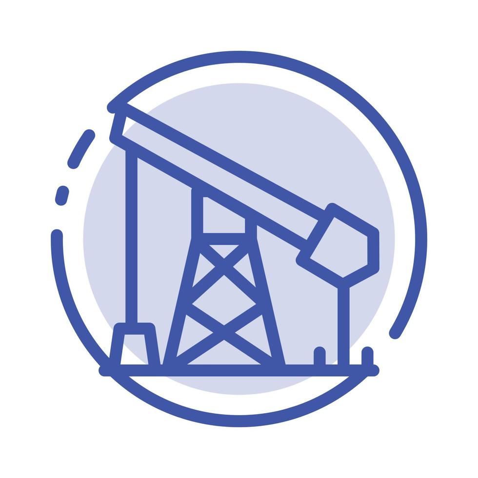 ícone de linha pontilhada azul de gás de petróleo da indústria da construção vetor