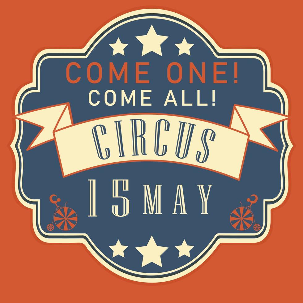 cartaz de circo. convite em vermelho e azul. vetor