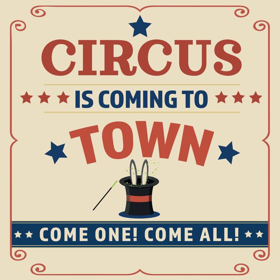 convite de circo, pôster. circo em sua cidade. vetor