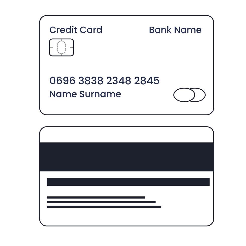 cartão de crédito de estilo de linha. pagamento com cartão de crédito, conceito de negócio. ilustração em vetor plana.