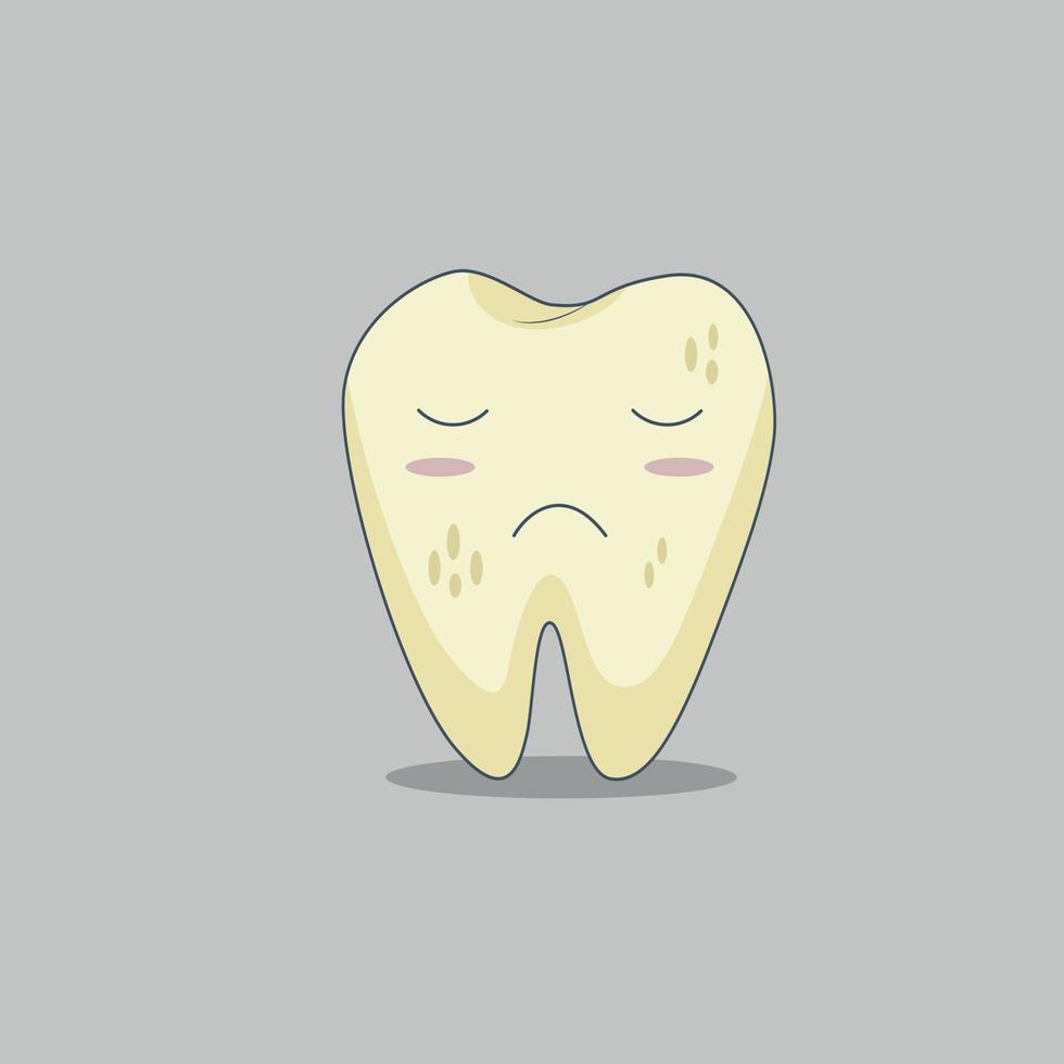 ilustração de um dente doente vetor