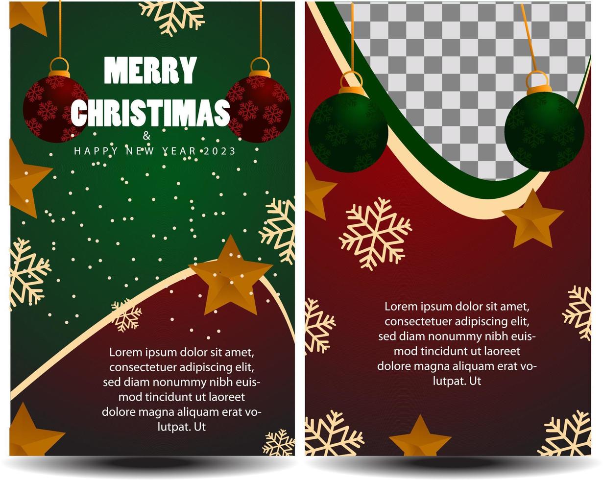 coleção de pacote de banner de natal vetorial com bola de ilustração e para o dia de natal natal e feliz ano novo saudação de boas-vindas vetor