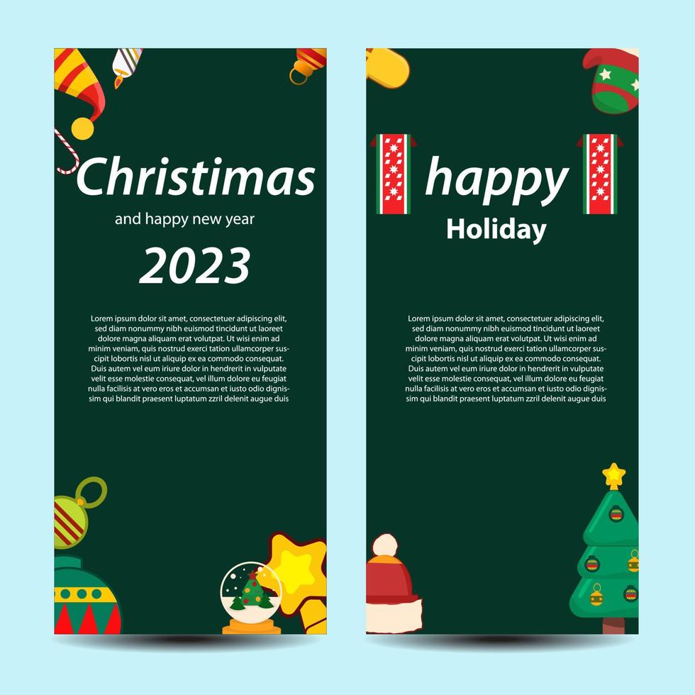 coleção de pacote de banner de natal vetorial com elemento de ilustração para o dia de natal natal e feliz ano novo saudação de boas-vindas vetor