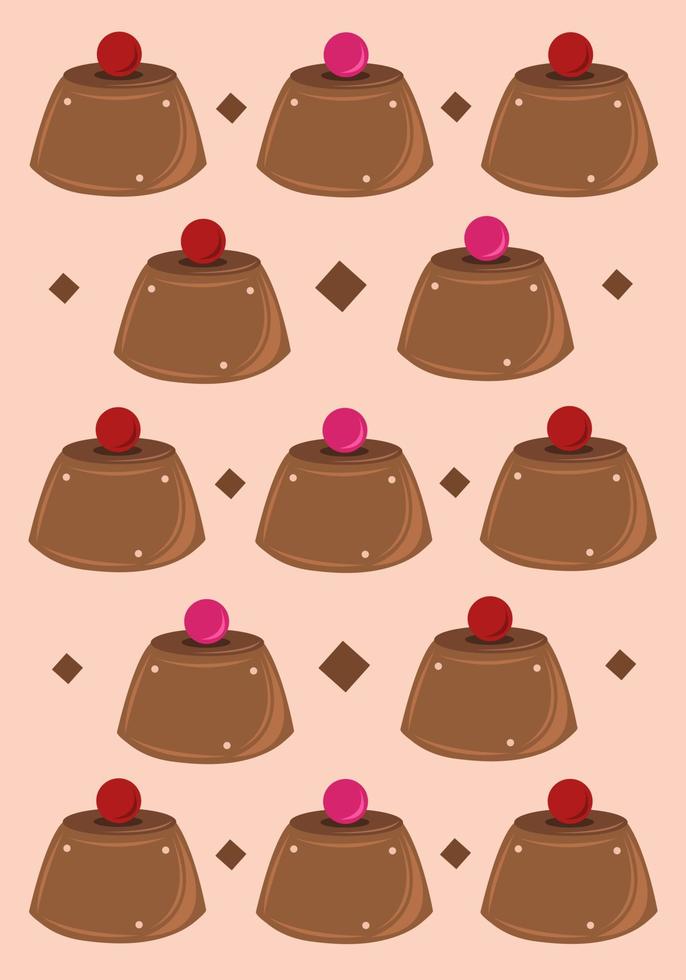 papel de parede de vetor de pudim de chocolate para design gráfico e elemento decorativo