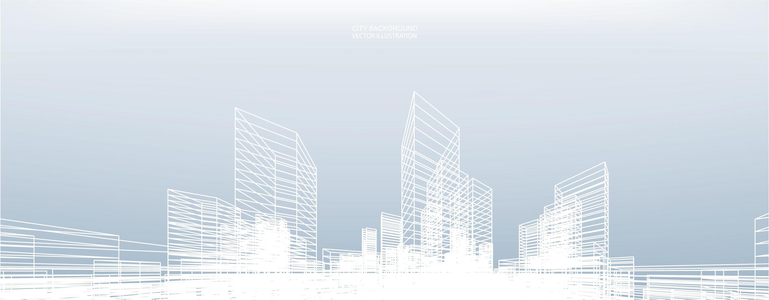 fundo abstrato wireframe cidade vetor