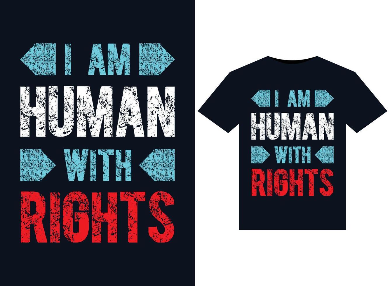 eu sou humano com ilustrações de direitos para design de camisetas prontas para impressão vetor