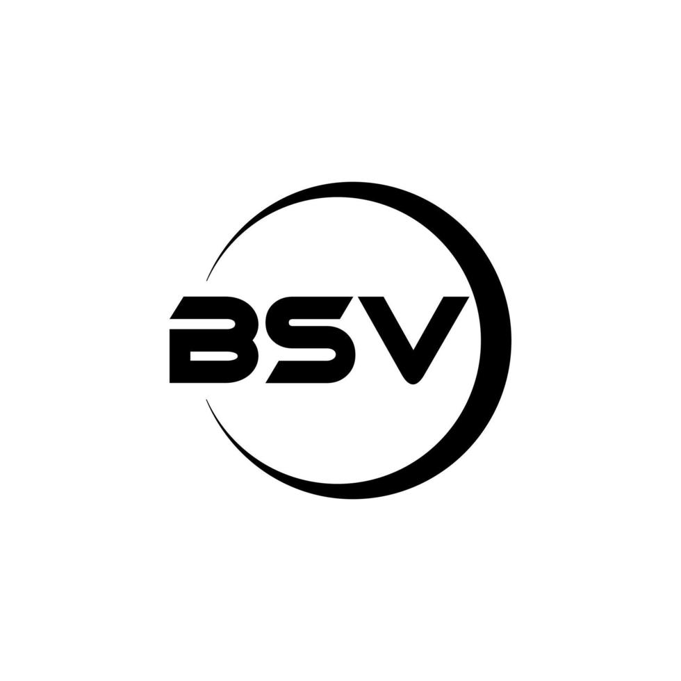 design de logotipo de carta bsv na ilustração. logotipo vetorial, desenhos de caligrafia para logotipo, pôster, convite, etc. vetor