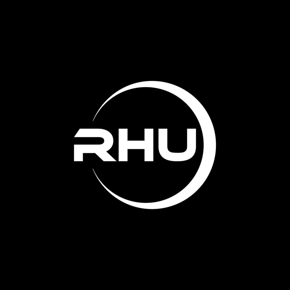 rhu carta design de logotipo na ilustração. logotipo vetorial, desenhos de caligrafia para logotipo, pôster, convite, etc. vetor