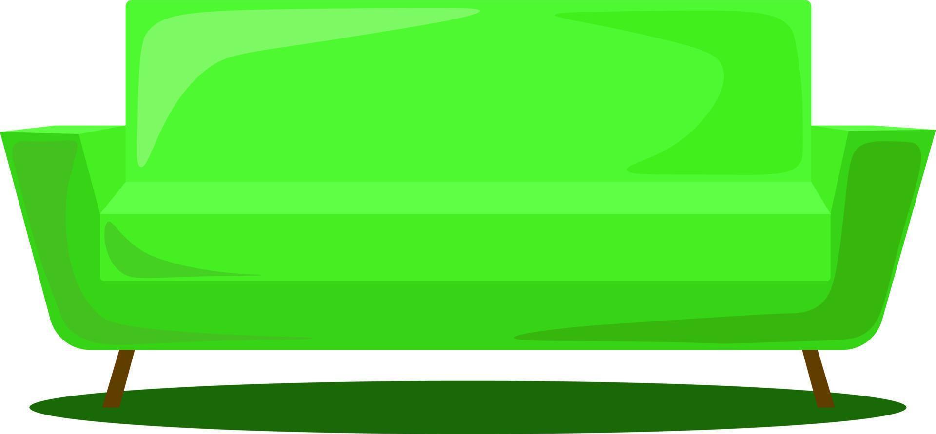 sofá verde, ilustração, vetor em fundo branco.