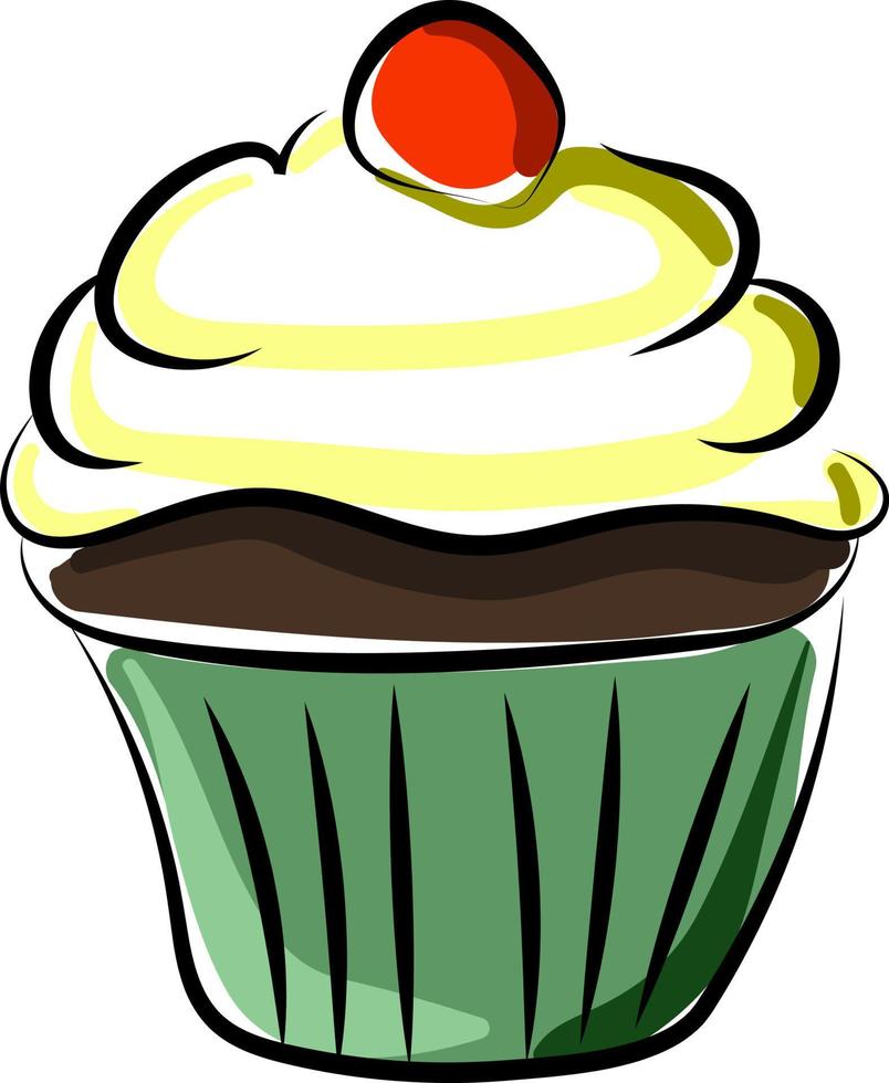 cupcake, ilustração, vetor em fundo branco.