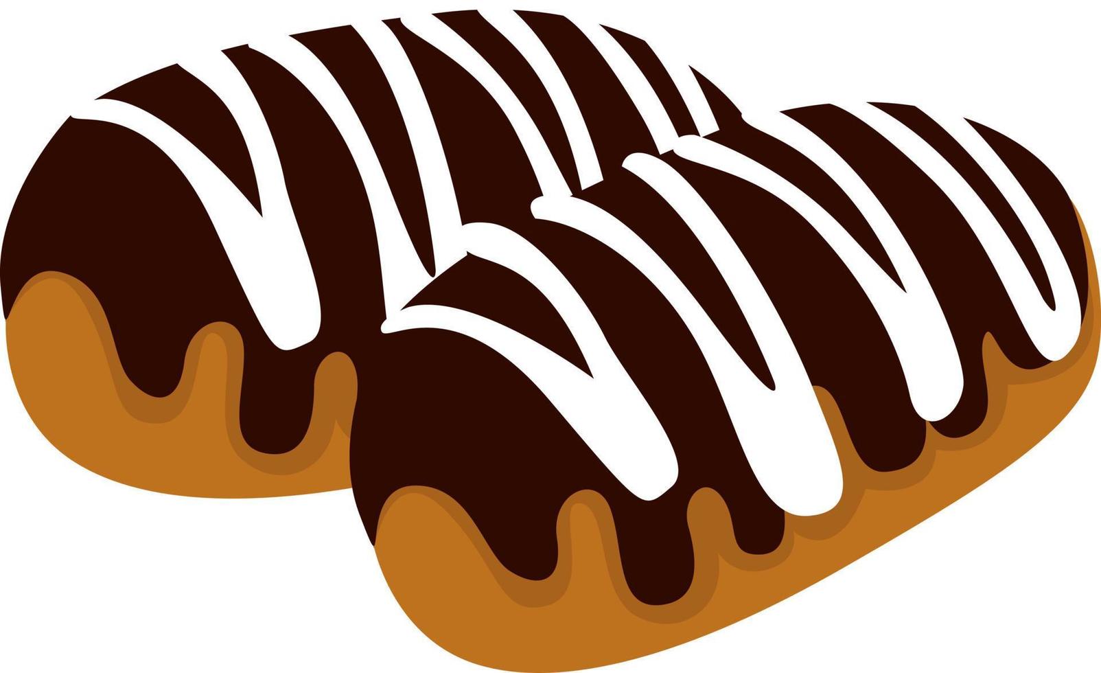 eclair de chocolate, ilustração, vetor em fundo branco