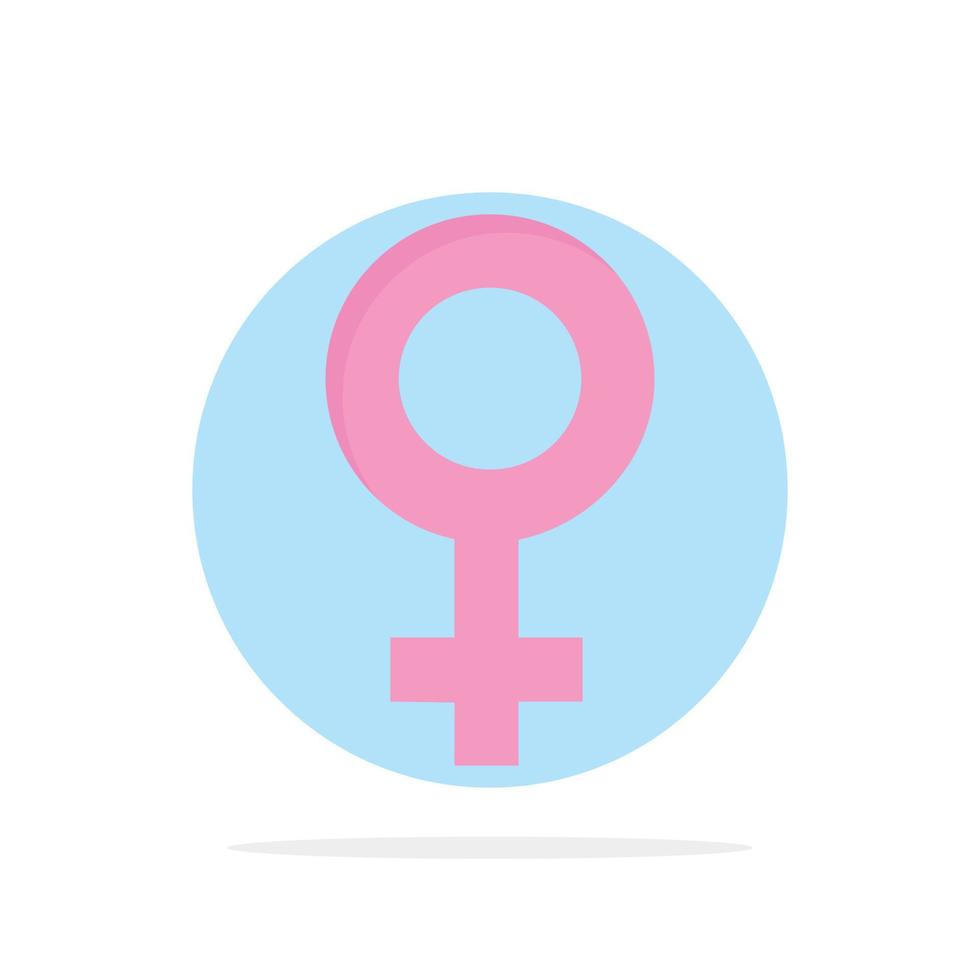 símbolo feminino gênero abstrato círculo fundo ícone de cor plana vetor