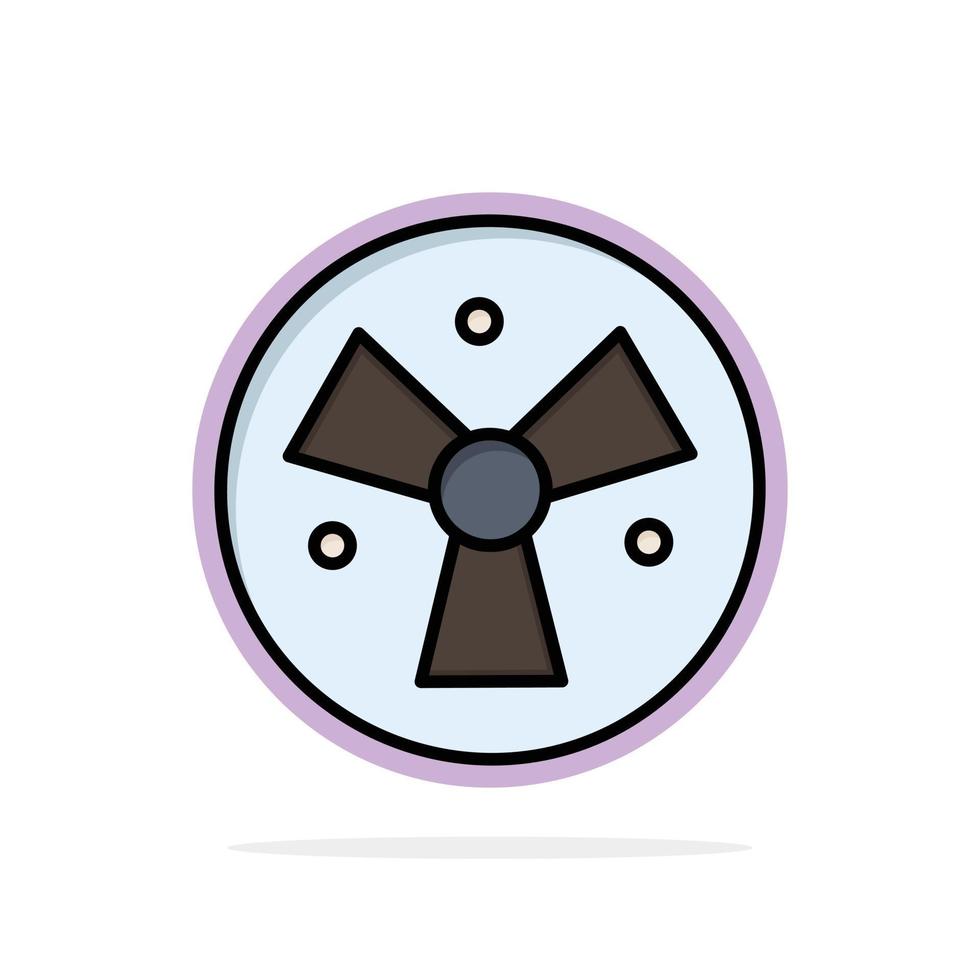 ícone de cor plana de fundo de círculo abstrato de ventilador médico de aviso de radiação vetor
