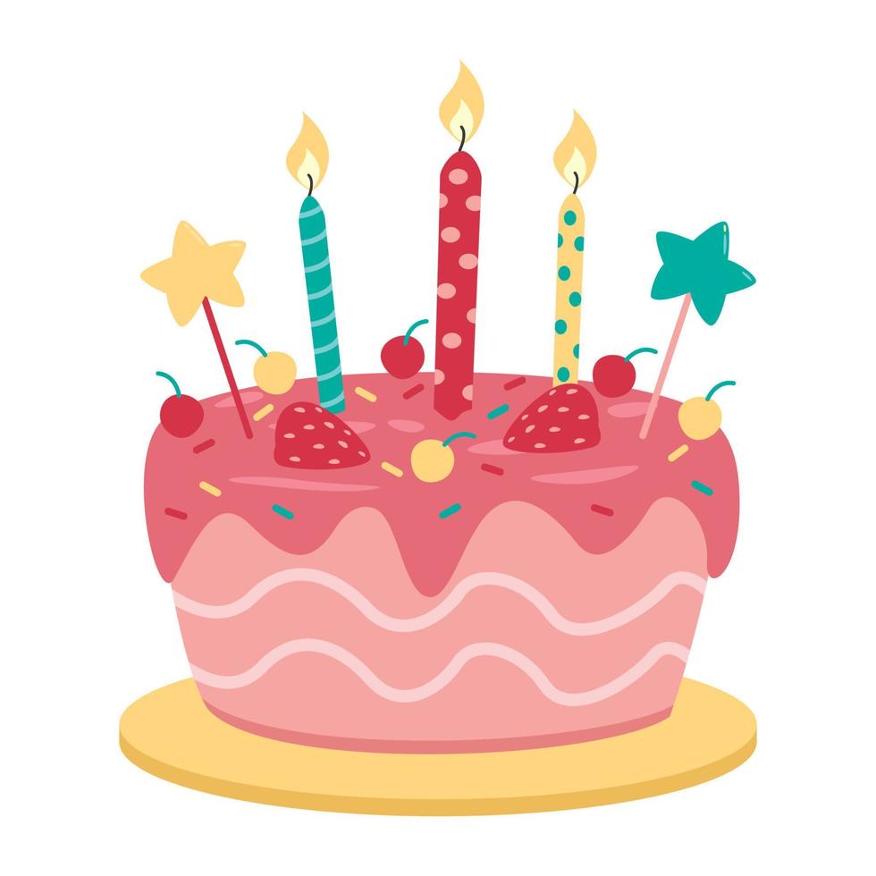 ilustração de um bolo de aniversário vetor