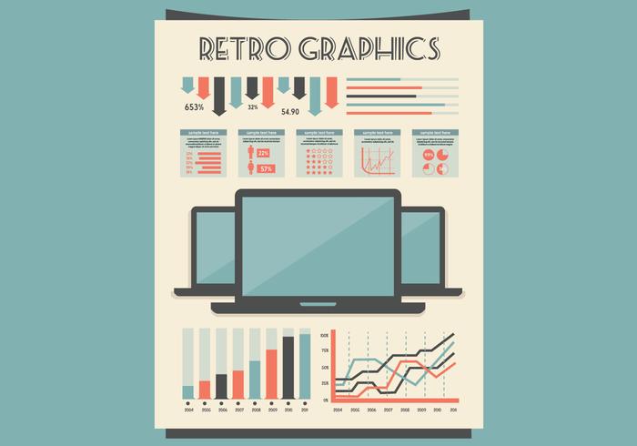 Gráficos e tabelas do Office Throwback Office vetor