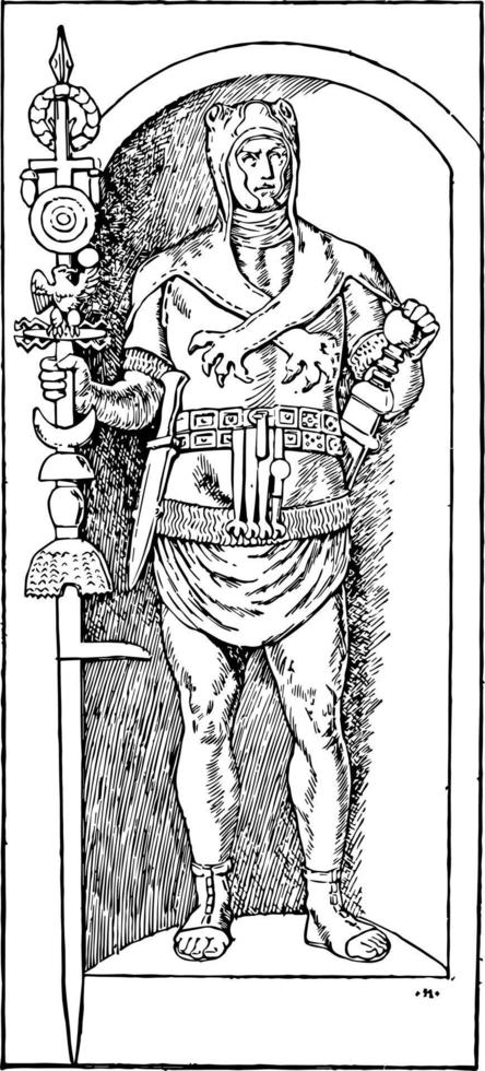 uma ilustração vintage do porta-estandarte romano. vetor