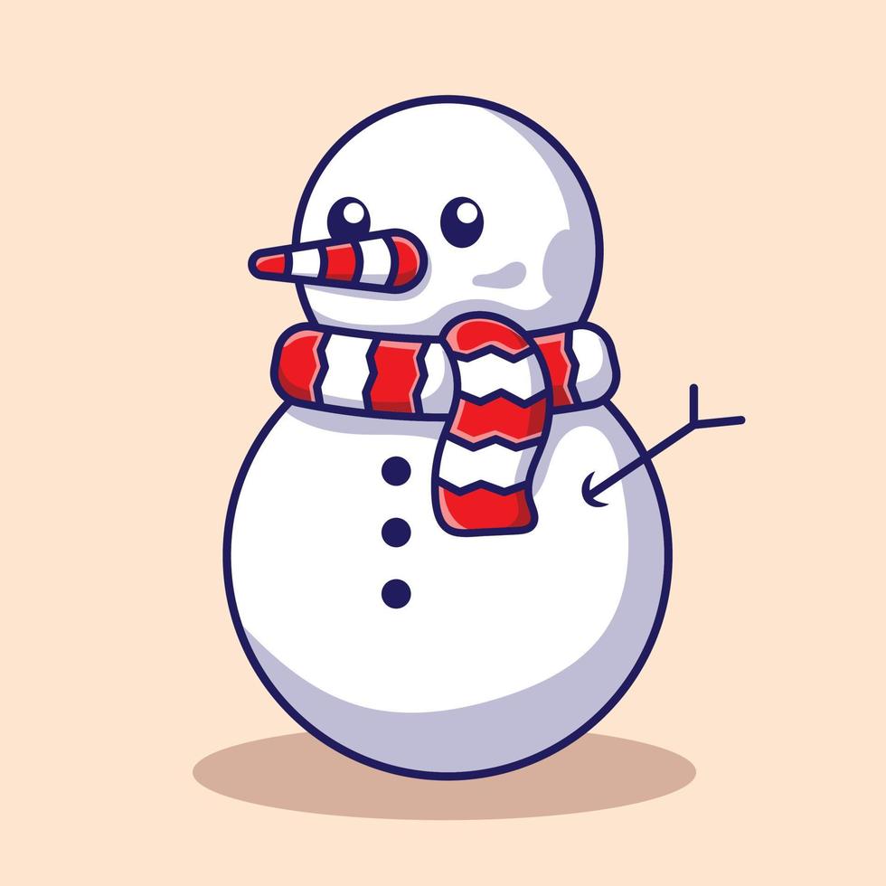 feliz boneco de neve vetor de natal fofo