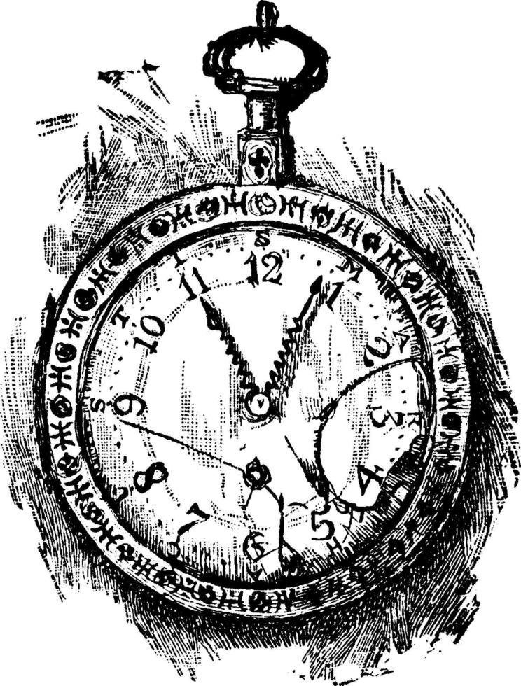relógio de noiva de martha washington, ilustração vintage. vetor