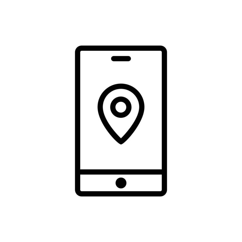 ícone de linha on-line do mapa. contém ícone do telefone móvel com mapa. ilustração de ícone relacionada à localização online. design vetorial simples editável. pixel perfeito em 32 x 32 vetor