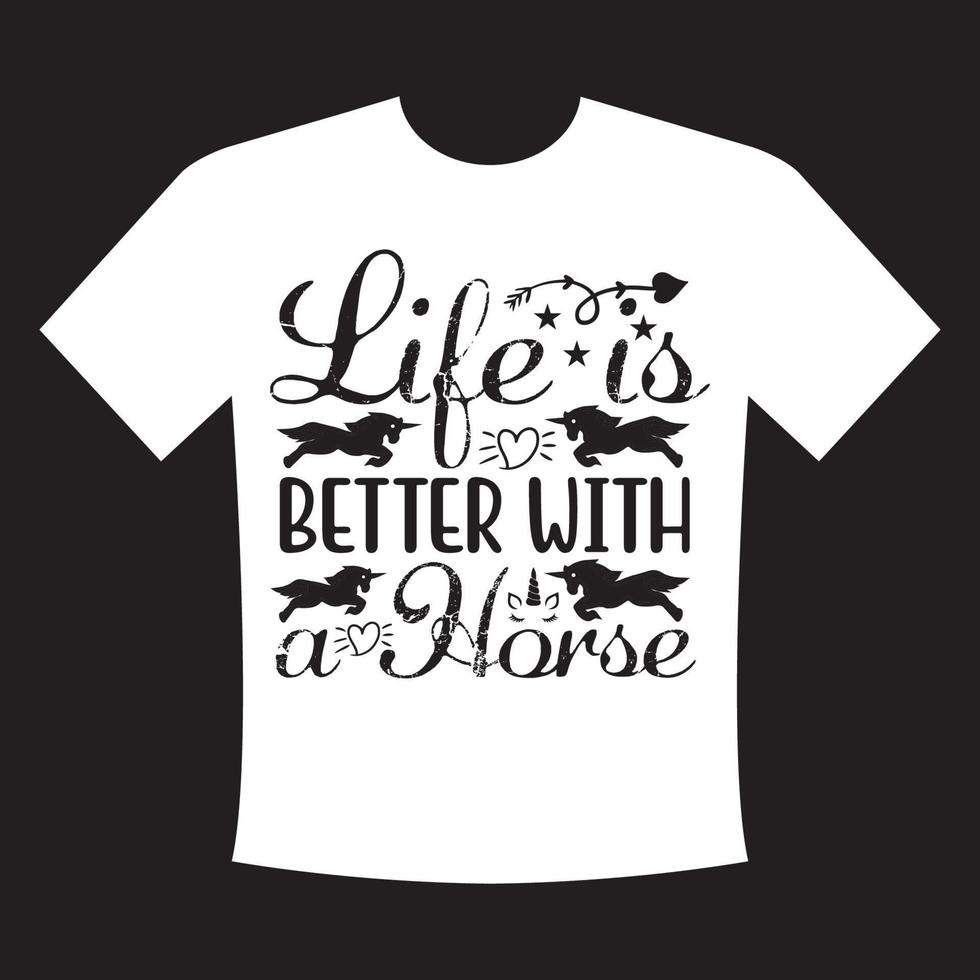 design de camiseta svg de cavalo vetor